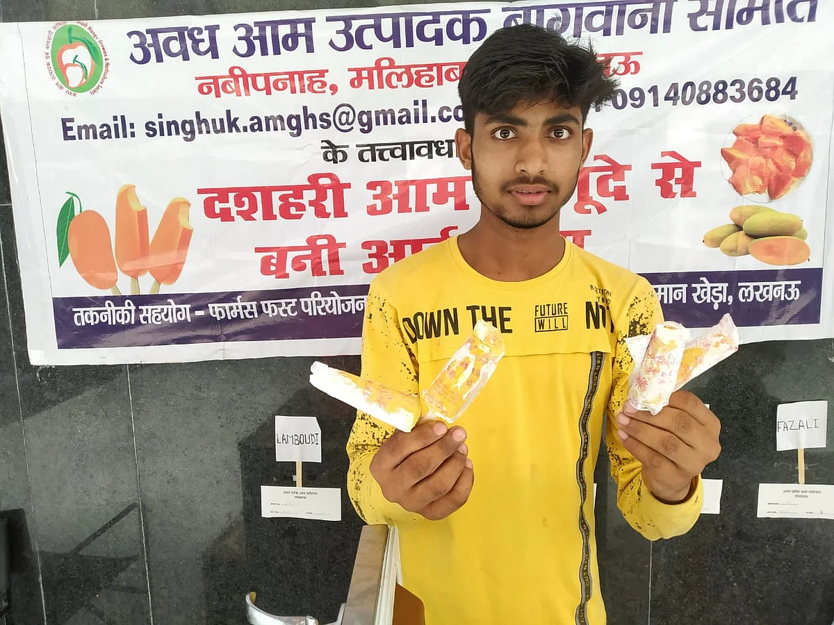 लखनऊ आम महोत्सव में मैंगो आइसक्रीम