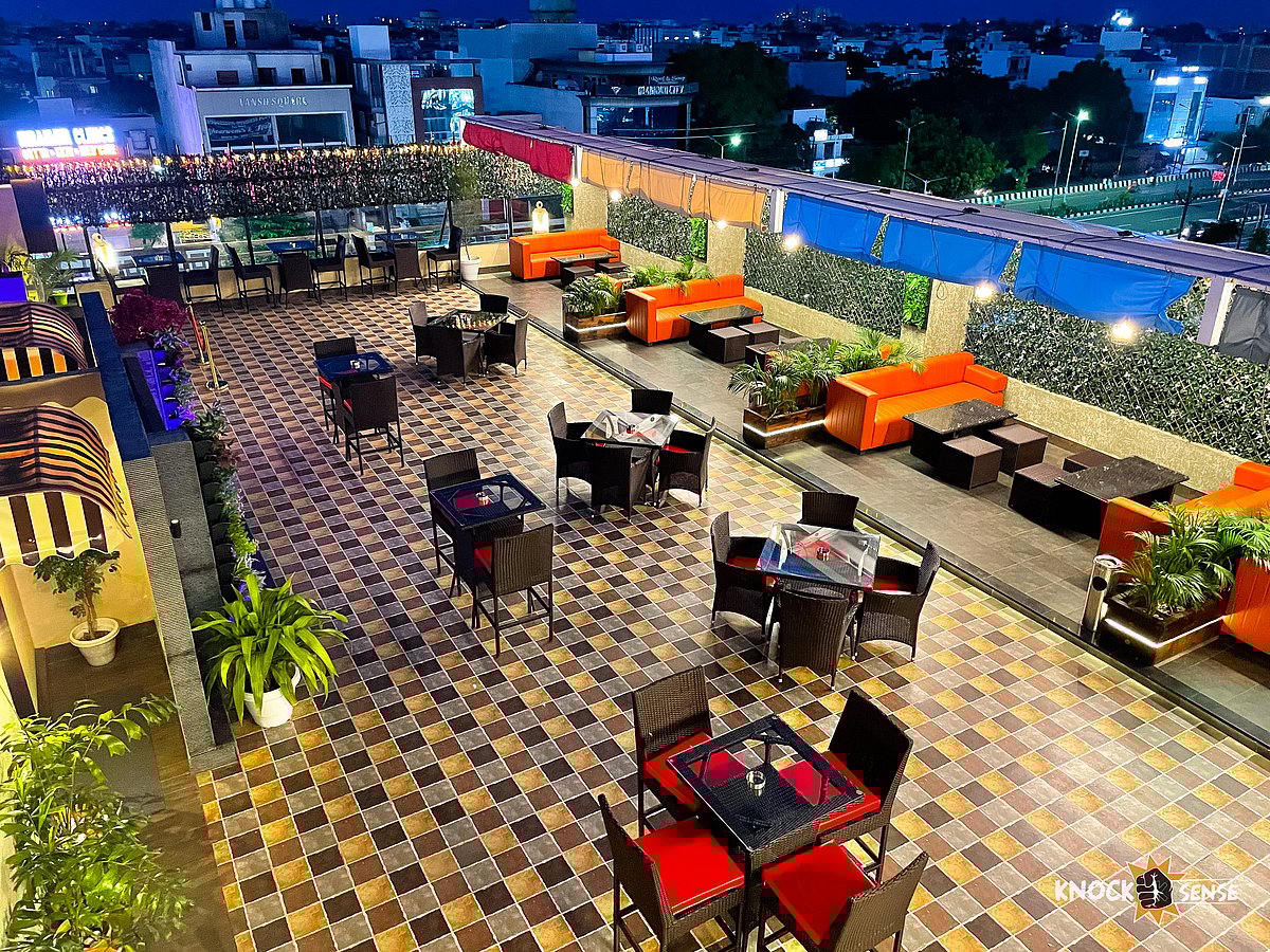 lucknow twilight rooftop cafe