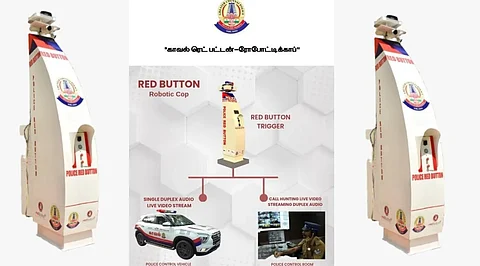 red button robotic cop