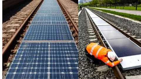 rail way track solar panel
