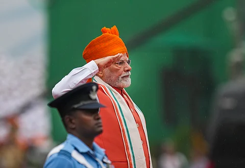 PM Narendra Modi hoists the National Flag
