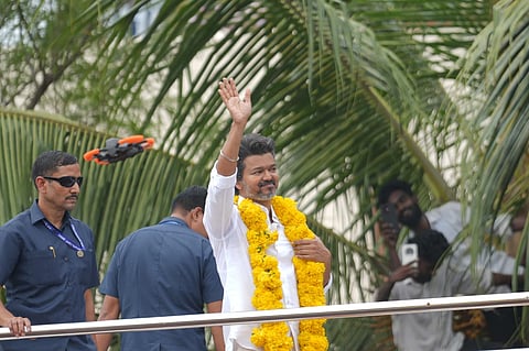 vijay in tvk nagai campaign 
