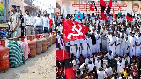 சிலிண்டர் தட்டுப்பாடு.. மத்திய  அரசை கண்டித்து திமுக கூட்டணி ஆர்ப்பாட்டத்தை அறிவித்துள்ளது!