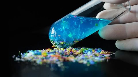 Plastic particles mixed into the food and water