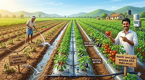 தண்ணீர் பஞ்சமா? கவலையை விடுங்க! இந்த 'ஸ்மார்ட் சொட்டுநீர்' டெக்னிக் தெரிஞ்சா குறைந்த தண்ணியில் அதிக லாபம் நிச்சயம்!

