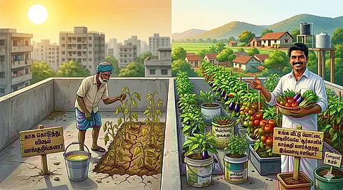 காசு கொடுத்து விஷம் வாங்குறீங்களா? உங்க வீட்டு மொட்டை மாடியிலேயே 'ஆர்கானிக்' காய்கறி வளர்க்குறது இவ்வளவு ஈஸியா?