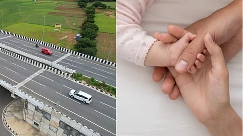 குழந்தையை தேசிய நெடுஞ்சாலையில் விட்டுச்சென்ற தம்பதிகள் 