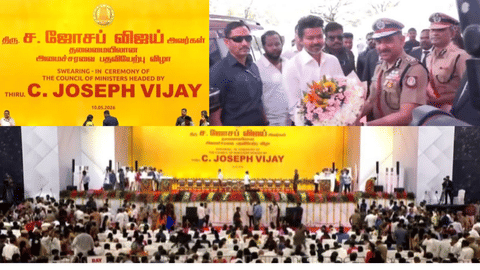 விஜய்யுடன் சேர்ந்து பதவியேற்க உள்ள 9 அமைச்சர்கள்.. சற்று நேரத்தில் தொடங்கும் பதவியேற்பு!