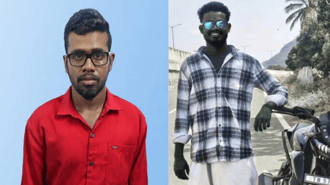 red shirt veeramani and next photo aravinth 