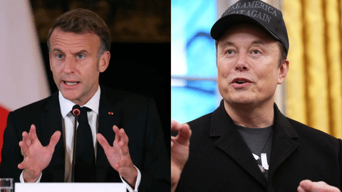  Emmanuel Macron and elon mask 