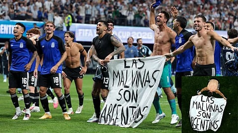 Argentina Falklands banner controversy