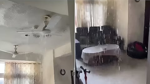 Delhi apartment water leak