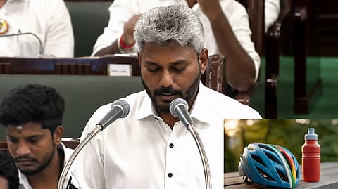 தவெக பட்ஜெட்டில் மாணவர்களுக்கு சூப்பர் அறிவிப்பு… 5.32 லட்சம் பேருக்கு ஹெல்மெட் மற்றும் வாட்டர் பாட்டில்களுடன் கூடிய  சைக்கிள்!