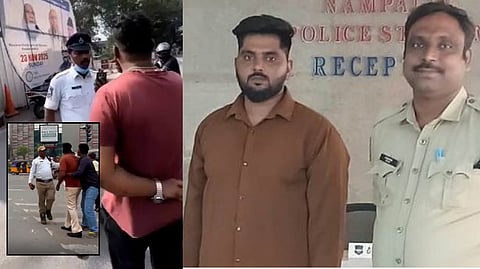 ஹெல்மெட் அணியாமல் சென்றவர்... போட்டோ எடுத்த போலீஸை நோக்கி திரும்பியதால் நடந்தது என்ன?