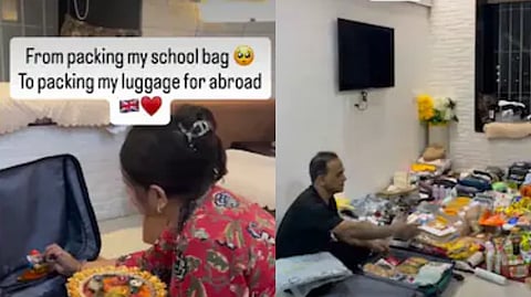 Parents Packing Foreign Trip Luggage