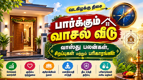 வடகிழக்கு திசை பார்த்த வாசல் வீடு: வாஸ்து பலன்கள், சிறப்புகள் மற்றும் பரிகாரங்கள்