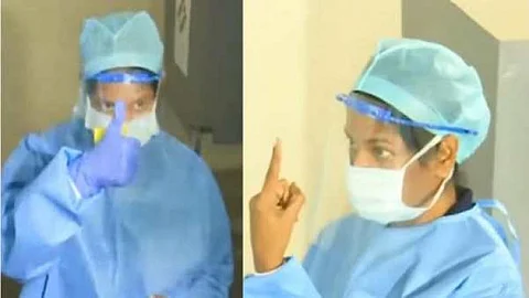 அண்ணன் ஸ்டைலில் கொரோனா நோயாளிகளை நலம் விசாரித்த கனிமொழி