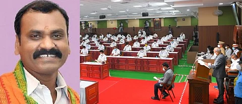 திமுகவின் ஒப்பனை செய்யப்பட்ட புளுகு மூட்டைப்பிரகடனம்! கவர்னர் உரையை கிண்டலடித்த எல்.முருகன் 