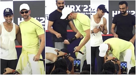 ரசிகரின் காலைத் தொட்ட நடிகர்! வைரல் வீடியோ!!!