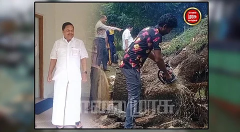 வண்டலூரில் வேரோடு சாய்ந்த மரங்கள்... அமைச்சர் ஆய்வு...