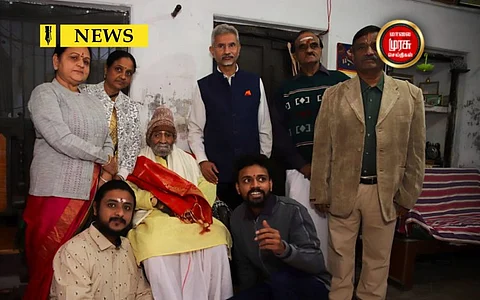 மகாகவி பாரதியின் உறவினரை சந்தித்த மத்திய வெளியுறவுத்துறை அமைச்சர்...!