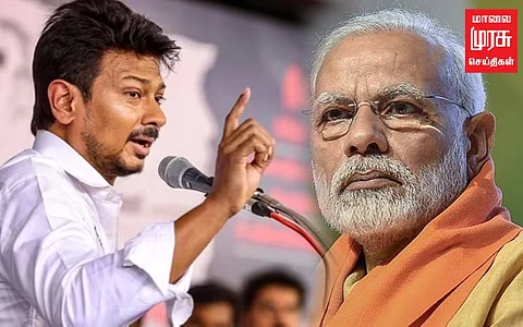 "மோடிக்கு தைரியம் இருந்தால் தமிழ்நாட்டில் போட்டியிடட்டும்" - உதயநிதி ஸ்டாலின்.