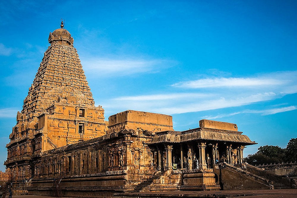 The great temple of Thanjavur built by Raja Raja Chola centered on ...