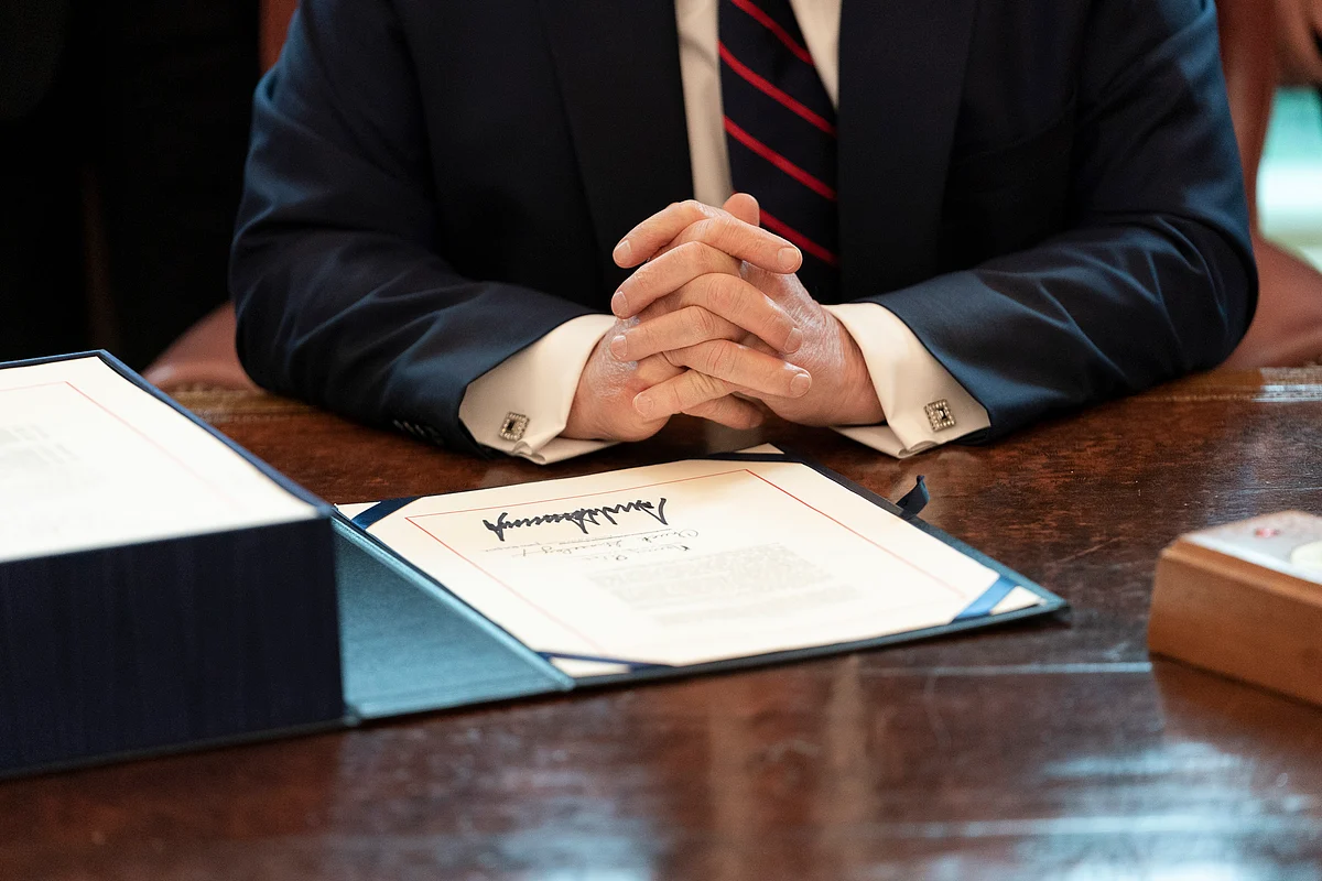 President Trump signed the $2.2 trillion federal assistance package called the CARES Act on March 27 to help workers, small businesses and industries struggling through the economic fallout caused by the coronavirus.