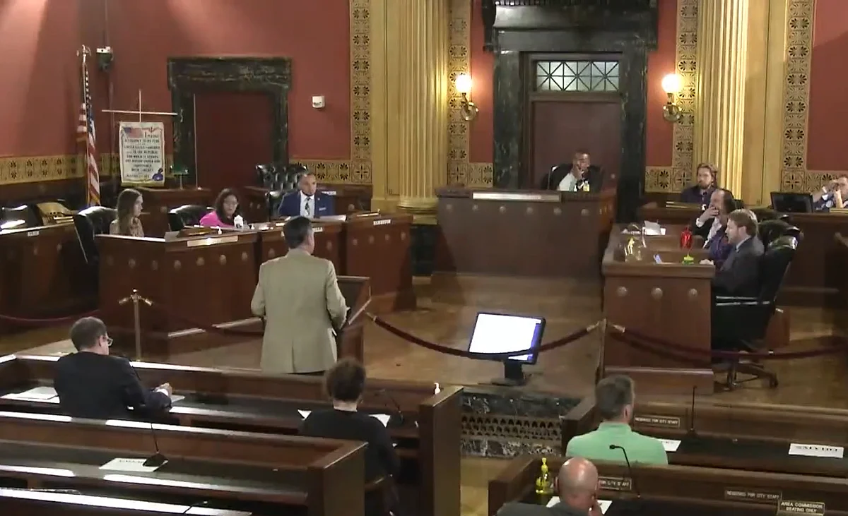 Columbus Metro Parks Executive Director Tim Moloney shares why he's against a rezoning permit on Whittier during the Columbus City Council meeting July 11.