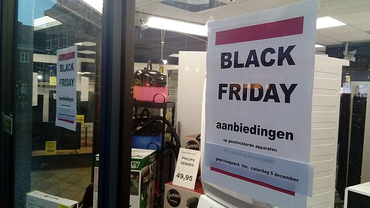 A Black Friday promotion at a small local store. ( Wikimedia Commons)