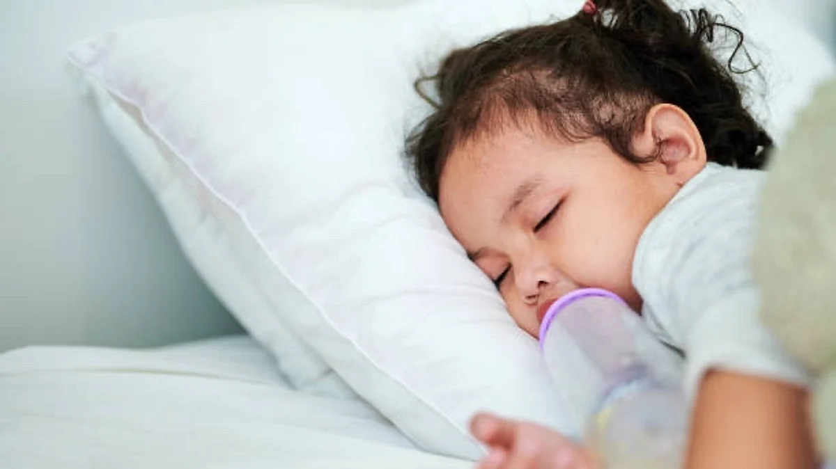 Infants and toddlers are at higher risk for baby bottle tooth decay if they routinely receive milk through a feeding bottle and keep it in the mouth for a long time, sometimes overnight.