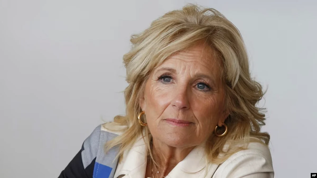 FILE - First Lady Jill Biden hosts a conversation on women's empowerment at the residence of the US ambassador in Mexico City, on Jan. 9, 2023.
