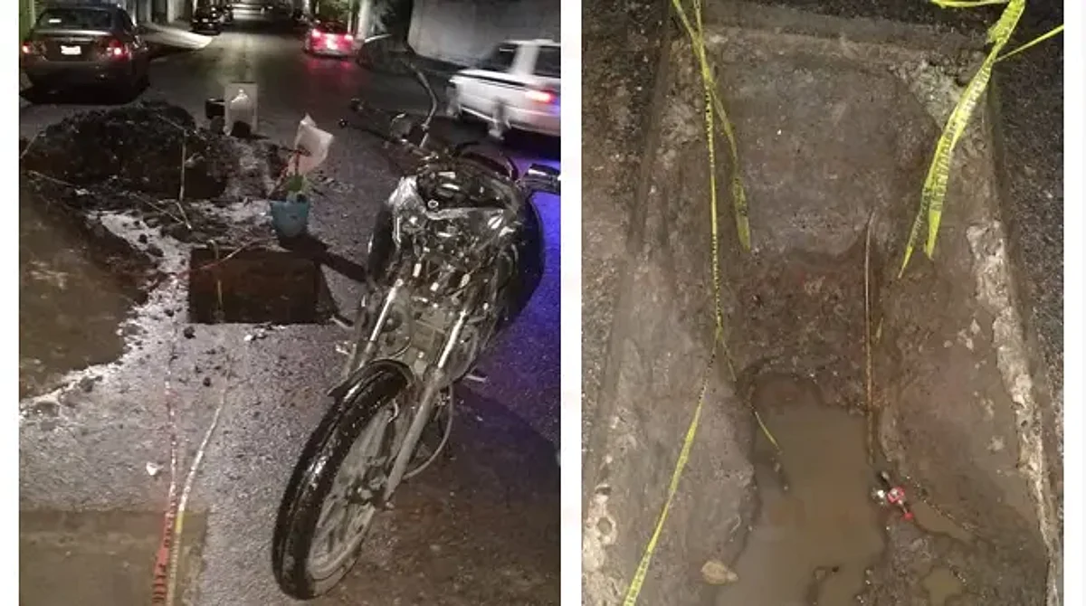 Repartidores caen en hoyos de obras sin señalamientos visibles, en Morelia