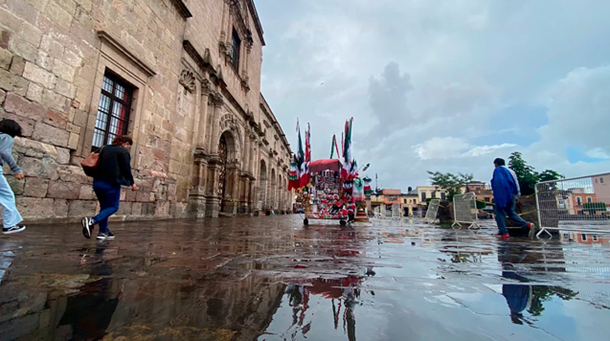 16 de septiembre en Morelia, con 48% de probabilidad de lluvia