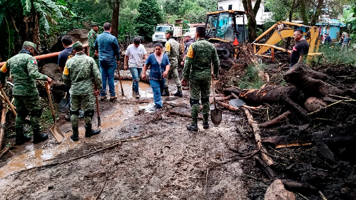 Ejército aplica Plan DN-III-E en Peribán tras desbordamiento de río