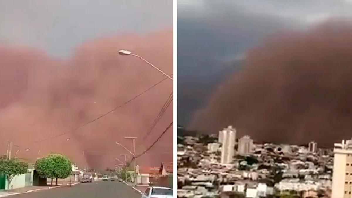 Tormenta de polvo sorprende a Sao Paulo, Brasil