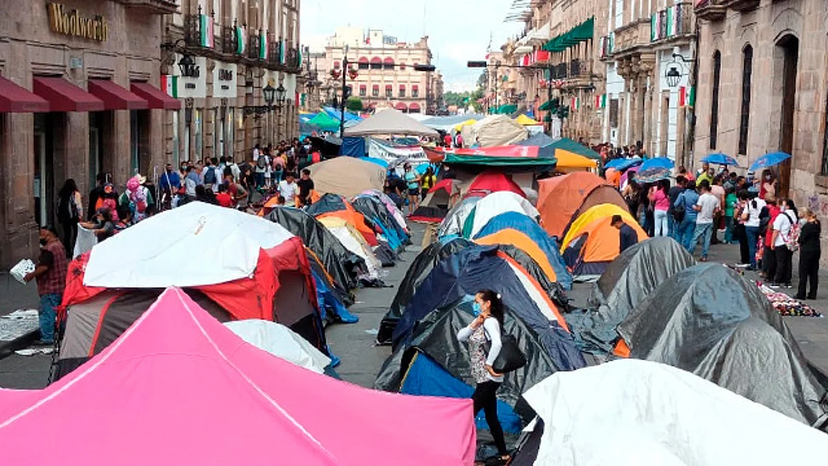 Continúa CNTE con protestas en Morelia ante falta de pagos