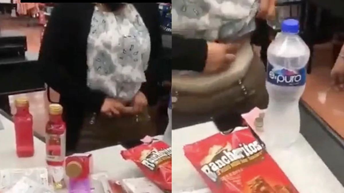La atrapan robando varios productos en una faja en un supermercado