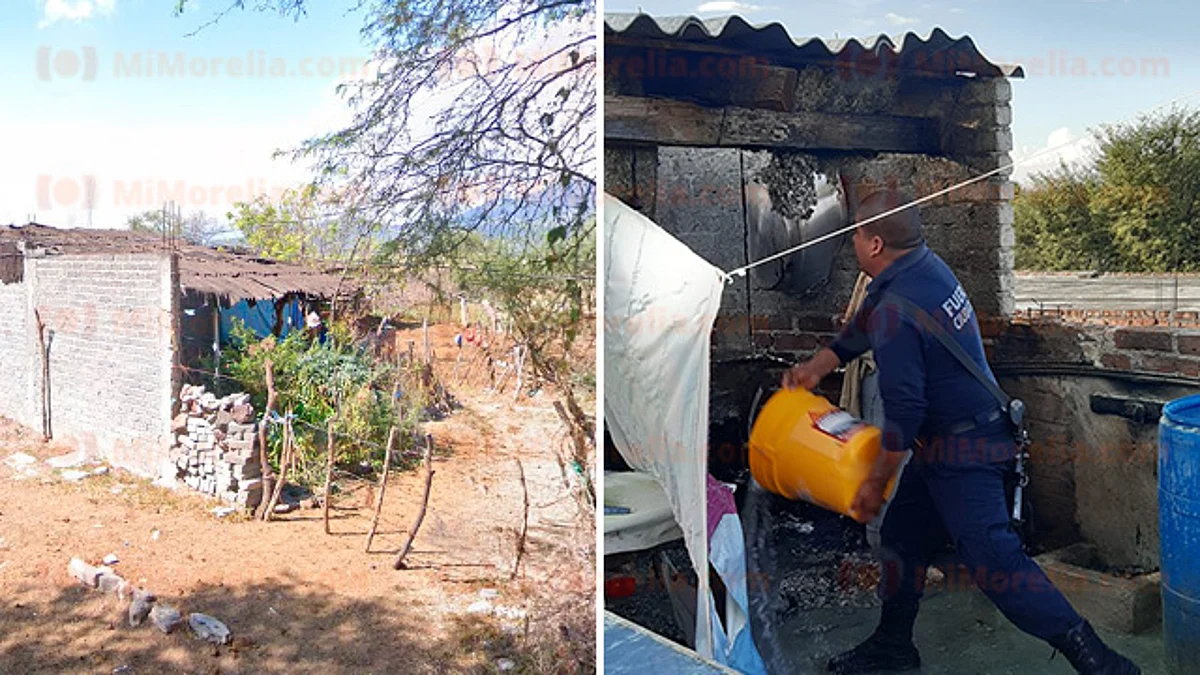 PC de Cuitzeo y Policía Municipal apagan incendio en domicilio