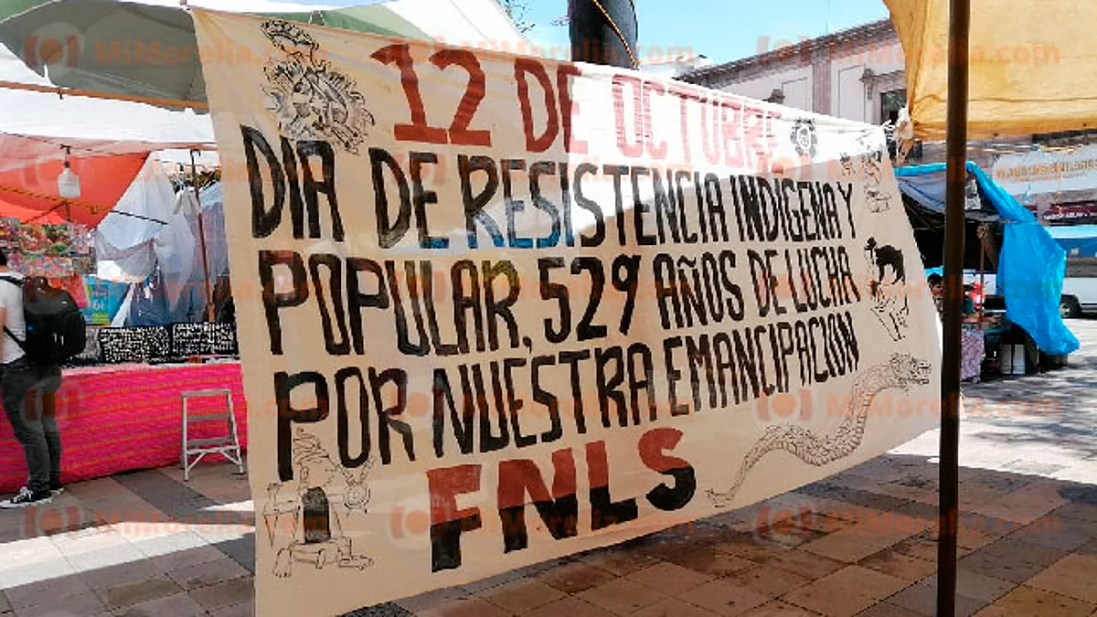 En repudio al Día de la Raza, FNLS mantendrá plantón en centro de Morelia