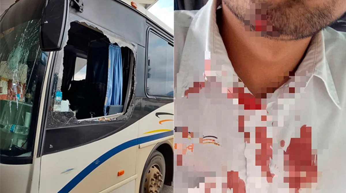 Normalistas atacan a chofer que no cedió a lo que querían