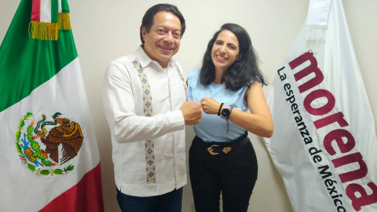 Presenta Mario Delgado a Giulianna Bugarini como dirigente de Morena en Michoacán