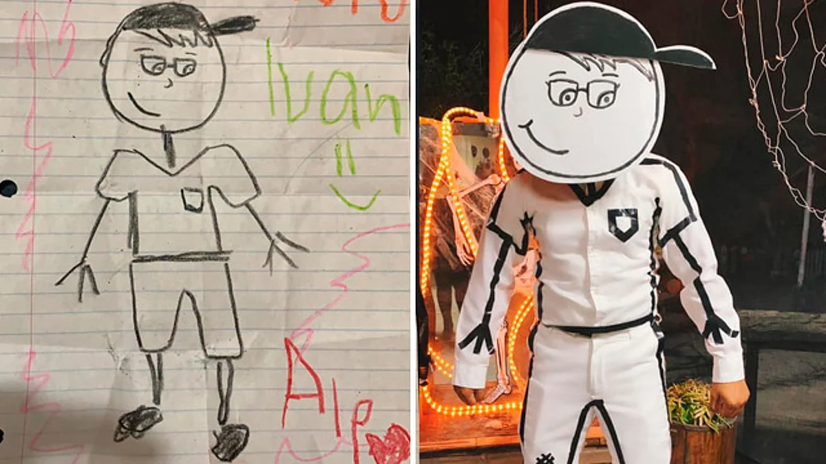 Maestro se disfraza de dibujo que alumna le regaló antes de morir