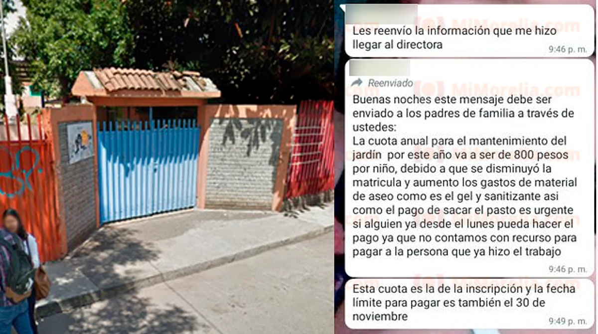 Piden mil 100 de cuota en preescolar de Morelia, denuncian; esto dice SEE