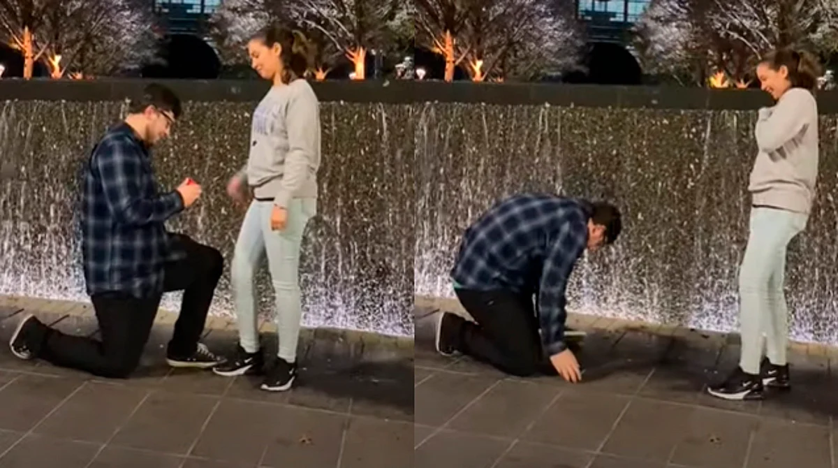 ¡Cuando no te toca...! Joven pierde anillo cuando pedía matrimonio