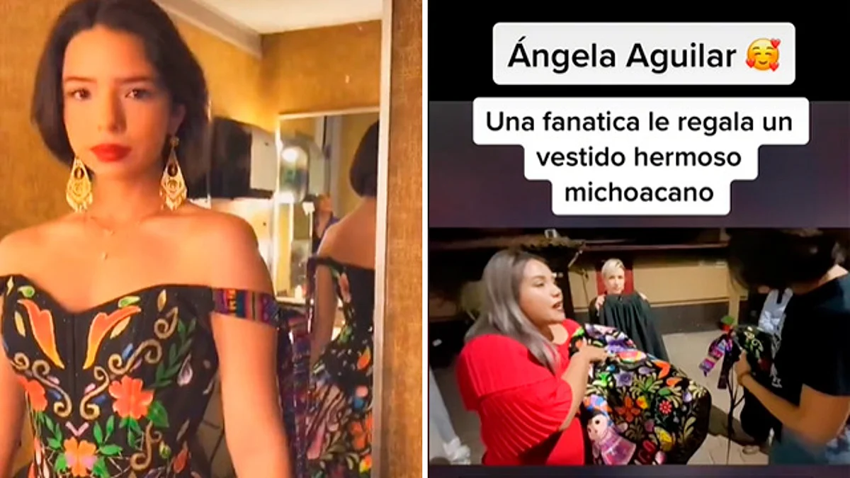 Se viraliza vestido que diseñadora michoacana regaló a Angela Aguilar