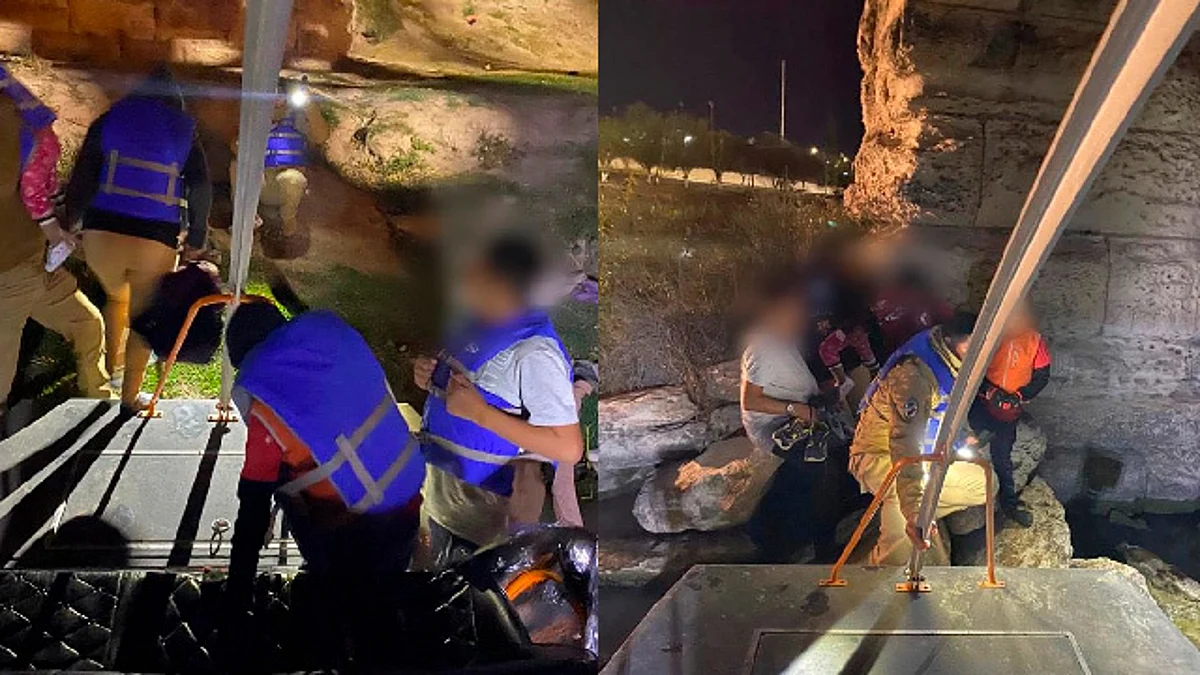 Rescatan a dos mujeres y tres niños migrantes atrapados en el Río Bravo