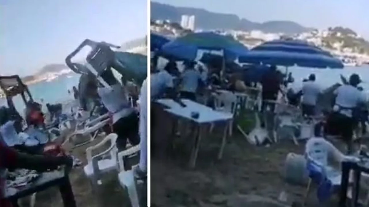 Meseros y turistas se agarran a golpes en Acapulco