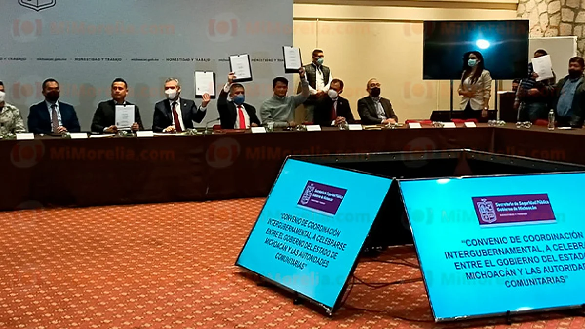 Michoacán: firman convenio de coordinación en seguridad otras seis comunidades