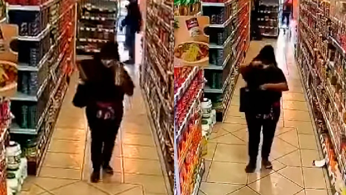 La graban robándose latas de atún en super de Morelia